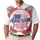 Patriot America 250th Anniversary Freedom Emblem Stars Stripes Hibiscus Palms Men's Polo Shirt (Lightweight) - 1