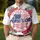 Patriot America 250th Anniversary Freedom Emblem Stars Stripes Hibiscus Palms Men's Polo Shirt (Lightweight) - 4