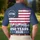 America 250th Anniversary Patriotic Flag Design: Distressed 'We The People' 1776 Stars, Navy Blue Men's Polo Shirt (Lightweight) - 5