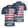 America 250th Anniversary Patriotic Flag Design: Distressed 'We The People' 1776 Stars, Navy Blue Men's Polo Shirt (Lightweight) - 3