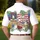 USA 250th Anniversary Freedom Banner Stars Stripes Crimson Rose Tropical Illustration Men's Polo Shirt (Lightweight) - 5