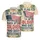 USA 250th Semiquincentennial Flag Tribute Monstera Hibiscus Navy Red White Men's Polo Shirt (Lightweight) - 3