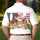 USA 250th Birthday Stars Stripes Letters Tropical Roses Gold Freedom Scroll Men's Polo Shirt (Lightweight) - 5