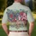 America 250th Anniversary Patriotic Tropical USA Typography Crimson Rose Gold Scrollwork Men's Polo Shirt (Lightweight) - 5