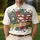 Patriotic USA 250th Anniversary Tropical Floral Gold Freedom Design Men's Polo Shirt (Lightweight) - 4