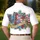 America 250th Anniversary USA Stars Stripes Floral Freedom Banner Graphic Men's Polo Shirt (Lightweight) - 5