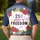 USA 250th Birthday Freedom Emblem: Tropical Hibiscus Palm Stars Men's Polo Shirt (Lightweight) - 5