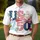 USA 250th Anniversary Polo Patchwork Floral Gingham Stripe Design Men's Polo Shirt (Lightweight) - 4