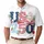 USA 250th Anniversary Polo Patchwork Floral Gingham Stripe Design Men's Polo Shirt (Lightweight) - 1
