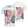 USA 250th Anniversary Polo Patchwork Floral Gingham Stripe Design Men's Polo Shirt (Lightweight) - 3