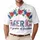America's 250th Birthday: Polo Patriotic 'AMERICA' Stars Stripes Denim Wildflowers Men's Polo Shirt (Lightweight) - 1