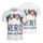 America's 250th Birthday: Polo Patriotic 'AMERICA' Stars Stripes Denim Wildflowers Men's Polo Shirt (Lightweight) - 3