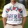 America's 250th Birthday: Polo Patriotic 'AMERICA' Stars Stripes Denim Wildflowers Men's Polo Shirt (Lightweight) - 4