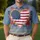 USA 250th Patriotic Heart Flag: Textured Gold Glitter Tropical Artwork Men's Polo Shirt (Lightweight) - 4