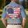 USA 250th Patriotic Heart Flag: Textured Gold Glitter Tropical Artwork Men's Polo Shirt (Lightweight) - 5