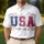 America 250th Birthday USA EST 1776 Patriotic Distressed Collegiate Tropical Celebration Print Men's Polo Shirt (Lightweight) - 4