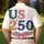 USA 250th Birthday Patchwork Appliqué Stars Hearts Gingham Wreath Patriotic Cream Men's Polo Shirt (Lightweight) - 5