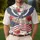 America 250th Birthday Eagle Flag 1776-2026 Hibiscus Plumeria Stars Design Men's Polo Shirt (Lightweight) - 4