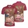 America 250th Anniversary: Soaring Bald Eagle Flag Tropical Gold Scrollwork Crimson Men's Polo Shirt (Lightweight) - 3