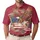 America 250th Anniversary: Soaring Bald Eagle Flag Tropical Gold Scrollwork Crimson Men's Polo Shirt (Lightweight) - 1