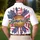 America 250th 1776 Distressed Sunflower Flag Petals Script Lettering Men's Polo Shirt (Lightweight) - 5
