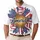 America 250th 1776 Distressed Sunflower Flag Petals Script Lettering Men's Polo Shirt (Lightweight) - 1