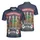 America 250th Founding Fathers Fan Club Est 1776 Polo Hibiscus Stars Navy Men's Polo Shirt (Lightweight) - 3