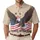 America 250th Anniversary Eagle & Flag: "250 YEARS OF FREEDOM" Tropical Americana Men's Polo Shirt (Lightweight) - 1