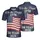 America 250th: We the People 1776 Distressed Flag, Polo Laurel, Hibiscus Design Men's Polo Shirt (Lightweight) - 3