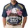 America 250th: Bald Eagle, Crossed Flags, 1776-2026 Navy Star Gold Frame Emblem Men's Polo Shirt (Lightweight) - 1