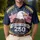 America 250th: Bald Eagle, Crossed Flags, 1776-2026 Navy Star Gold Frame Emblem Men's Polo Shirt (Lightweight) - 4