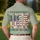 USA 250th Anniversary Distressed Flag USA Land Of Free Palm Hibiscus Sage Green Men's Polo Shirt (Lightweight) - 5