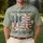 USA 250th Anniversary Distressed Flag USA Land Of Free Palm Hibiscus Sage Green Men's Polo Shirt (Lightweight) - 4