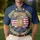 America 250th Anniversary Liberty Bell American Flag Laurel Wreath Tropical Americana Men's Polo Shirt (Lightweight) - 4