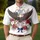 USA 250th Anniversary Bald Eagle Hibiscus 1776-2026 Flag Stripes Crimson Navy Men's Polo Shirt (Lightweight) - 4
