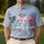 USA 250th Birthday: Patriotic Bows, Tropical Palm Fronds, Stars & '250 Years Freedom' Men's Polo Shirt (Lightweight) - 4