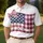 America 250th Anniversary Patriotic Flag Quilted Gingham Bow Design Est. 1776 Men's Polo Shirt (Lightweight) - 4