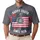 USA 250th Birthday Distressed Flag Crimson Red Navy Blue 1776 2026 Stars Foliage Men's Polo Shirt (Lightweight) - 1
