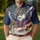 USA 250th Bald Eagle Outstretched Wings 1776 American Flag Gold Blue Red Heritage Men's Polo Shirt (Lightweight) - 4