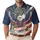 USA 250th Bald Eagle Outstretched Wings 1776 American Flag Gold Blue Red Heritage Men's Polo Shirt (Lightweight) - 1