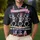 America 250th Independence: Patriotic Skeletons Dancing Red Blue Top Hat Polo Men's Polo Shirt (Lightweight) - 4