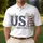 USA 250th Birthday Distressed Stars Stripes 1776 Navy Crimson Gold Scrollwork Men's Polo Shirt (Lightweight) - 4