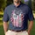 Patriotic 250th Anniversary Flag 1776 2026 Distressed Polo Freedom Emblem Men's Polo Shirt (Lightweight) - 4