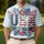 Patriotic Polo USA 250th Est. 1776: Distressed Flag, Tropical Blooms Men's Polo Shirt (Lightweight) - 4