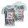Patriotic Polo USA 250th Est. 1776: Distressed Flag, Tropical Blooms Men's Polo Shirt (Lightweight) - 3