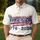America 250th Anniversary: Polo Script, Navy Crimson Gold Sunburst 1776-2026 Men's Polo Shirt (Lightweight) - 4