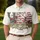 America 250th Anniversary: Patriotic Vintage USA Floral Freedom Banner Scrollwork Men's Polo Shirt (Lightweight) - 4