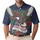 Patriotic 250th Anniversary Eagle 1776-2026 Scroll Hibiscus Palm Stars Navy Men's Polo Shirt (Lightweight) - 1