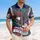 Patriotic 250th Anniversary Eagle 1776-2026 Scroll Hibiscus Palm Stars Navy Short-sleeve Hawaiian Shirt - 4