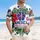 America 250th Anniversary Patriotic Tropical Flowers 1776-2026 Red White Blue Short-sleeve Hawaiian Shirt - 4